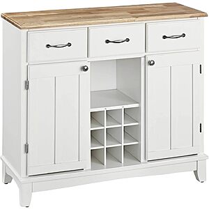 Homestyles Buffet of Buffets 42" Off-White Buffet Server w/ Natural Wood Top $86.00 + Free Shipping