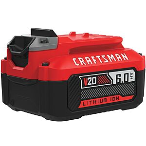 CRAFTSMAN V20 20 -Volt 1 -Pack Battery ( 6 Ah Lithium-ion ) | CMCB206 $59