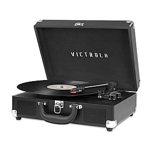 $19.99 | Victrola Vintage 3-Speed Bluetooth Portable Suitcase Record Player at Woot!