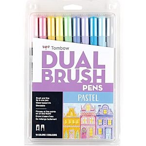 $10.19 | 10-Pack Tombow 56187 Dual Brush Pen Art Markers, Pastel at Amazon