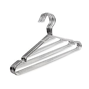 5 Pack Clothes Hanger, Stainless Steel Construction, One Handed Operation $0.95