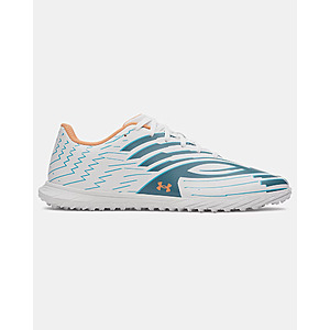 Under Armour UA Shadow Club 4 Turf Unisex Soccer Shoes (White / Boundless Blue / Orange Bloc) + Free Shipping $24.73