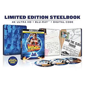 $19.99 | Back to the Future: SteelBook, Limited Edition (4K Ultra HD + Blu-ray + Digital 4K) & More at Amazon