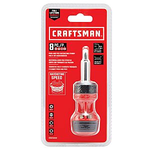 CRAFTSMAN Red 8 -Piece 1/4-in 1-in Magnetic Ratcheting Multi-Bit Replaced Screwdriver Set one_size | CMHT68132 $9.98