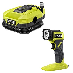 Ryobi ONE+ 18V Cordless Dual Function Inflator/Deflator with Cordless LED Light (Tools Only) $60.75