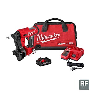 Milwaukee M18 FUEL 18-Volt Lithium-Ion Brushless Cordless Coil Roofing Nailer Combo Kit with (1) 3.0 Ah Battery, Charger and Bag $389