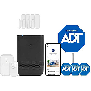 ADT Blu 8 Piece Expandable Wireless Home Security System with Key Fob Remote, Compatible with Alexa, Google Assistant + Free Shipping $23.18