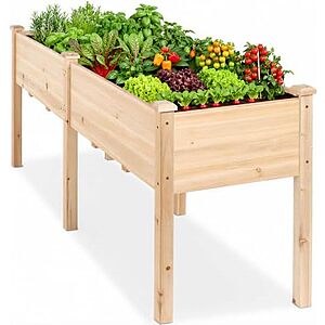 $74.99* | DUMOS Raised Garden Bed 72x23x30 Inch, Natural Wood at Amazon
