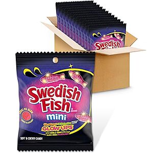 [SnS, AC] $5.32* | 12-Pack 3.08-Oz Swedish Fish Mini Glow Ups Strawberry-Watermelon Soft & Chewy Candy at Amazon