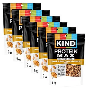 [AC] $13.30 | 6-Pack 9-Oz KIND Protein MAX Granola (Sweet & Salty Caramel Almond) at Amazon ($2.22 each)