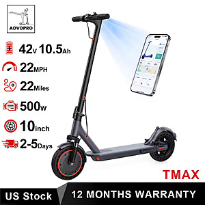 AOVOPRO TMAX 10" 500W Electric Scooter; 15.5mph / 21 miles; free S&H $152.64