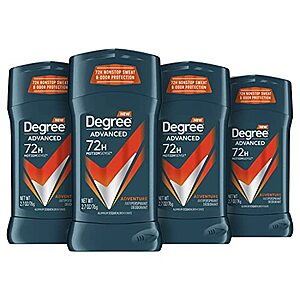 [SnS, AC] $7.41* | 4-Count 2.7-Oz Degree Men's Antiperspirant Deodorant (Adventure) at Amazon