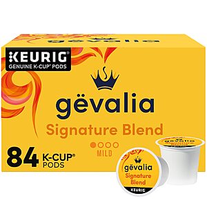 {$26.44 S&S/Q)  Gevalia Signature Blend Mild Light Roast K-Cup Coffee Pods, 84 ct Box  Amazon