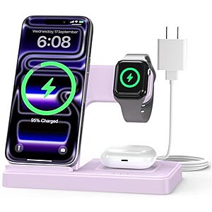 [AC] $11.98* | GETPALS 3-in-1 Wireless Charger Stand for iPhone, Apple Watch & AirPods at Amazon