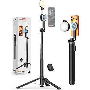 USKEYVISION Magnetic Tripod for iPhone with Magnetic Lights & Remote Vlogging Kit $24.99