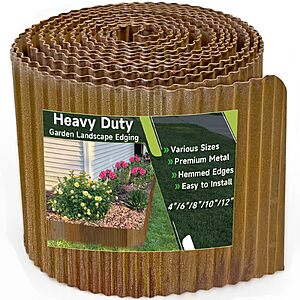 Corrugated Garden Edging,6"×40Ft Pre-Rusted Landscape Edging & Lawn Edging Border,Metal Garden Border $20.87