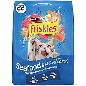 [SnS, AC] $12.16* | 22-Lb Purina Friskies Dry Cat Food Seafood Sensations at Amazon