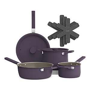 Bella 9-Pc Ceramic Nonstick Cookware Set (Plum) $37.84 + Free Shipping