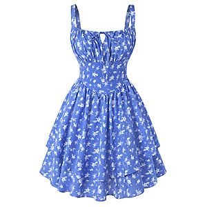 Scarlet Darkness Women's Floral Corset A-Line Mini Sundress w/ Adjustable Straps & Pockets (S-XXL, Various Colors) $15.99 + Free Shipping w/ Prime or on $35+