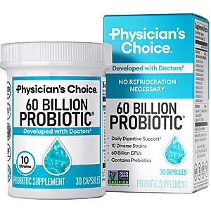Physician's CHOICE Probiotics 60 Billion CFU - 10 Strains + Organic Prebiotics - Immune, Digestive & Gut Health - 30ct $11.23 w/ S&S & AC