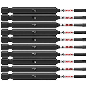 $8.59* | 10-Pk Bosch Impact Tough 3-1/2" T15 Screwdriving Power Bits at Amazon