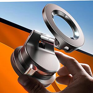 LISEN MagSafe Magnetic Adjustable Suction Cup Phone Mount (Black) $9.99 + Free Shipping w/ Prime or on $35+