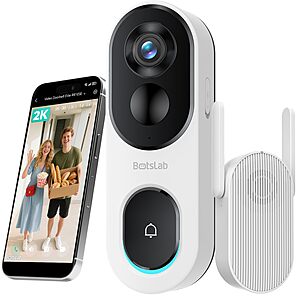 (prime) BOTSLAB 2K Wireless Doorbell Camera $39.60 + Free S/H