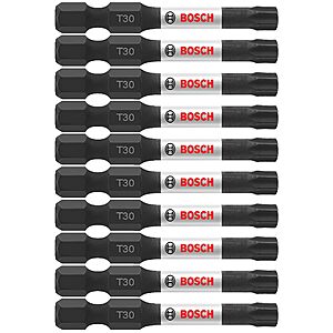 10-Pack BOSCH Torx #30 Impact Tough Screwdriving Power Bits (ITT302B) $8.32 + Free Shipping w/ Prime or on $35+