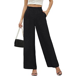CZYINXIAN Women's High Waisted Wide Leg Pants w/ Pockets (Various) $12.99 + Free Shipping w/ Prime or on $35+