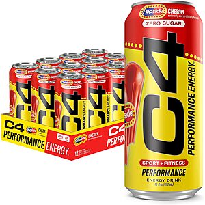 12-Pack 16-Oz C4 Performance Energy Drink (Cherry Popsicle) $12.35 w/ S&S + Free Shipping w/ Prime or on $35+