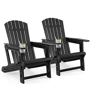2-Pack Costway HDPE Adirondack Chair w/ Cup Holder $108 + Free Shipping