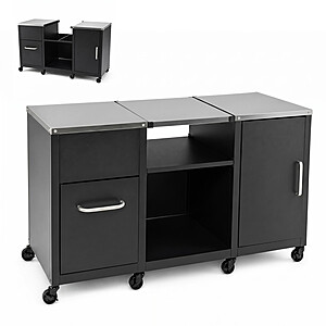 Costway 59" Outdoor Grill Table w/ 2 Removable Shelves & Stainless Steel Top $253 + Free Shipping