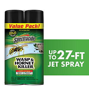 2-Pack 18.5-Ounce Spectracide Wasp & Hornet Killer Aerosol Spray $5.87 + Free Shipping w/ Walmart+ or on $35+