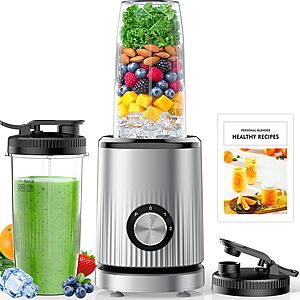 Turelar Blender for Smoothies Portable Personal Blender for Shakes and Smoothies for Kitchen with 2 * 24oz Portable Cups and Extra Lid, $21.59