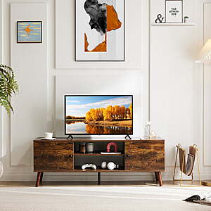 53.5" GIANNA Mid-Century Modern TV Stand w/ Storage & 2 Cabinets (Vintage Brown) $47.80 + Free Shipping