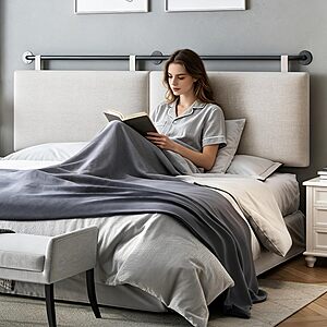 BSHOMGI Wall Mounted Queen Headboard w/ Linen Upholstery Hanging $38.47 + Free Shipping w/ Prime or on $35+