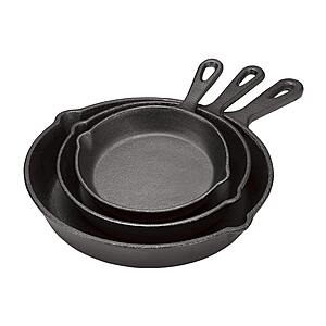 3-Piece Cooks Cast Iron Fry Pan Set $26.99 + Free Shipping