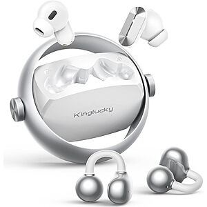 Kinglucky 2-in-1 Wireless Bluetooth Earbuds w/ In-Ear & Open-Ear Clip-On (2 Colors) $14.99 + Free Shipping w/ Prime or on $35+