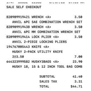 YMMV Husky Utility Knife set & Anvil hand tools clearance @ Home Depot in store $3.5