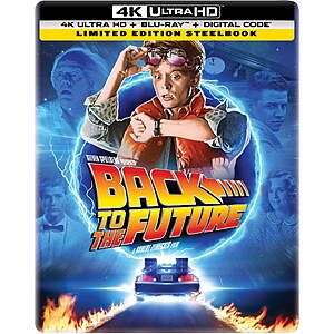 Back to the Future 40th Anniversary (Steelbook) (4K Ultra HD + Blu-ray + Digital Copy), Comedy, Universal $26.99