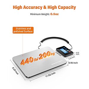 WESTHEY Shipping Scale, 0.5oz-440lb Digital Postal Scale for Packages $24.99