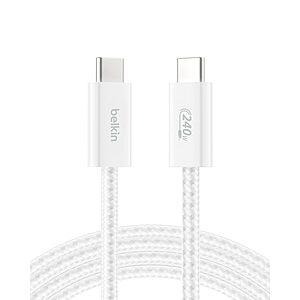 Belkin 6.6' 240W USB-C to USB-C Braided Cable (White) $9.99 + Free Shipping w/ Prime or on $35+