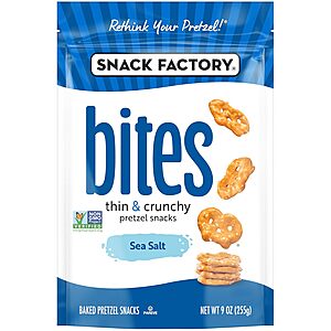 9-Oz Snack Factory Sea Salt Pretzel Bites $2.76 w/ S&S + Free Shipping w/ Prime or on $35+