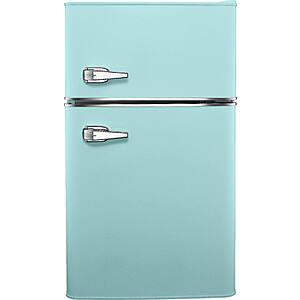 Insignia™ - 3.1 Cu. Ft. Retro Mini Fridge with Top Freezer and ENERGY STAR Certification Mint $43.99 at Best Buy