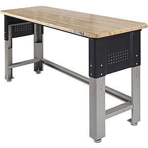 Kobalt 72-in W x 40.8-in H Silver Wood Adjustable Height Work Bench one_size | 19004 $279