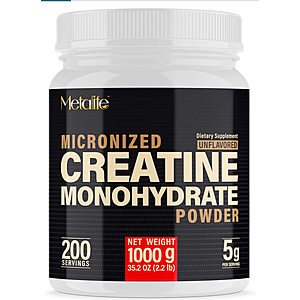 SnS 100% Pure Creatine Monohydrate Powder 200 Servings, 2.2 lbs, Micronized Powder $9.99