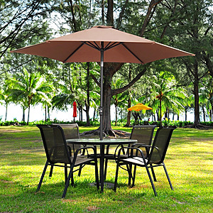 9' Ainfox Outdoor Patio Table Umbrella w/ Push Button Tilt/Crank (Various) $29.99