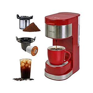 $34.99: Kenmore Single Serve Coffee Maker|K-Cup & Ground Coffee Compatible|6-12oz Brew|Red at Woot!
