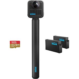 GoPro MAX2 8K Action Camera w/ 4' Extension Pole, 2 Batteries, 64GB microSD $369 + Free S&H
