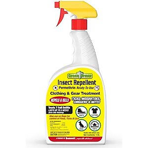 [AC] $10.87 | 32-Oz Summit Green Armor Insect Repellent Permethrin RTU, Trigger Spray at Amazon